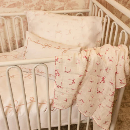 Lafayette Pink Swaddle Burp Cloth Set