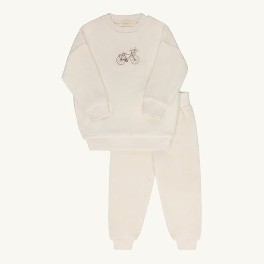 Velour Bicycle Collection Ivory/girl Two Piece