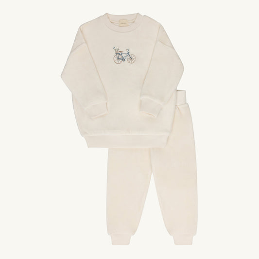 Velour Bicycle Collection Ivory/boy Two Piece