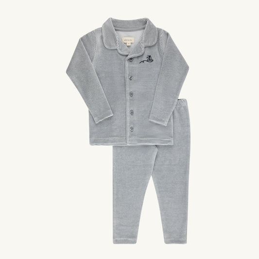Velour Stripe Collection Light Blue Loungewear