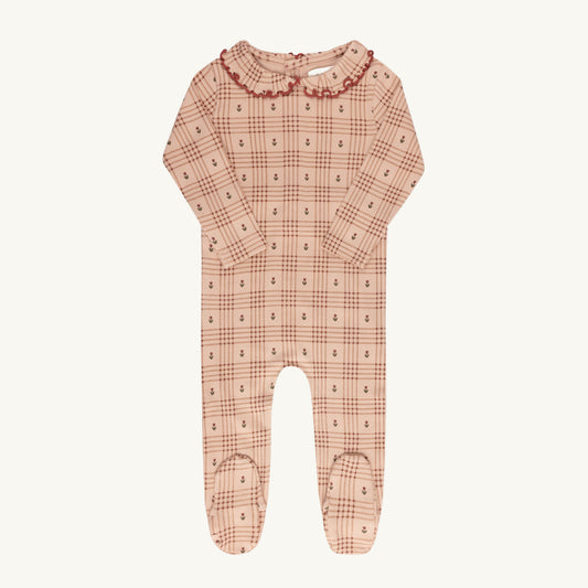 Floral Plaid Collection Pink Footie