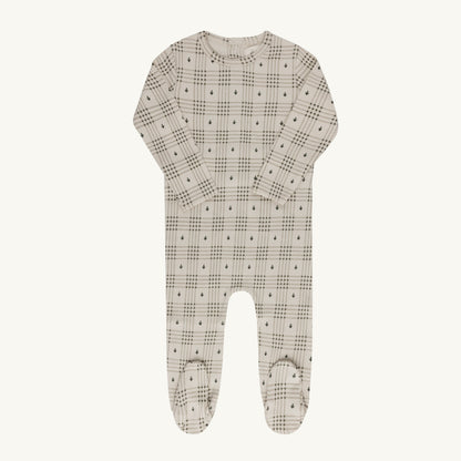 Floral Plaid Collection Tan Footie
