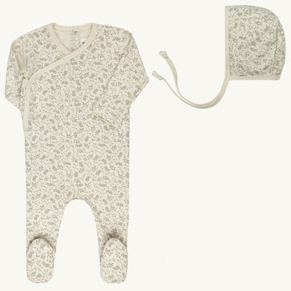 Vine Collection Ivory/Sage Footie Set