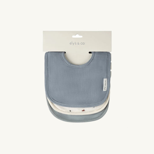 3 Pack Bibs Blue Nautiocal/Solid