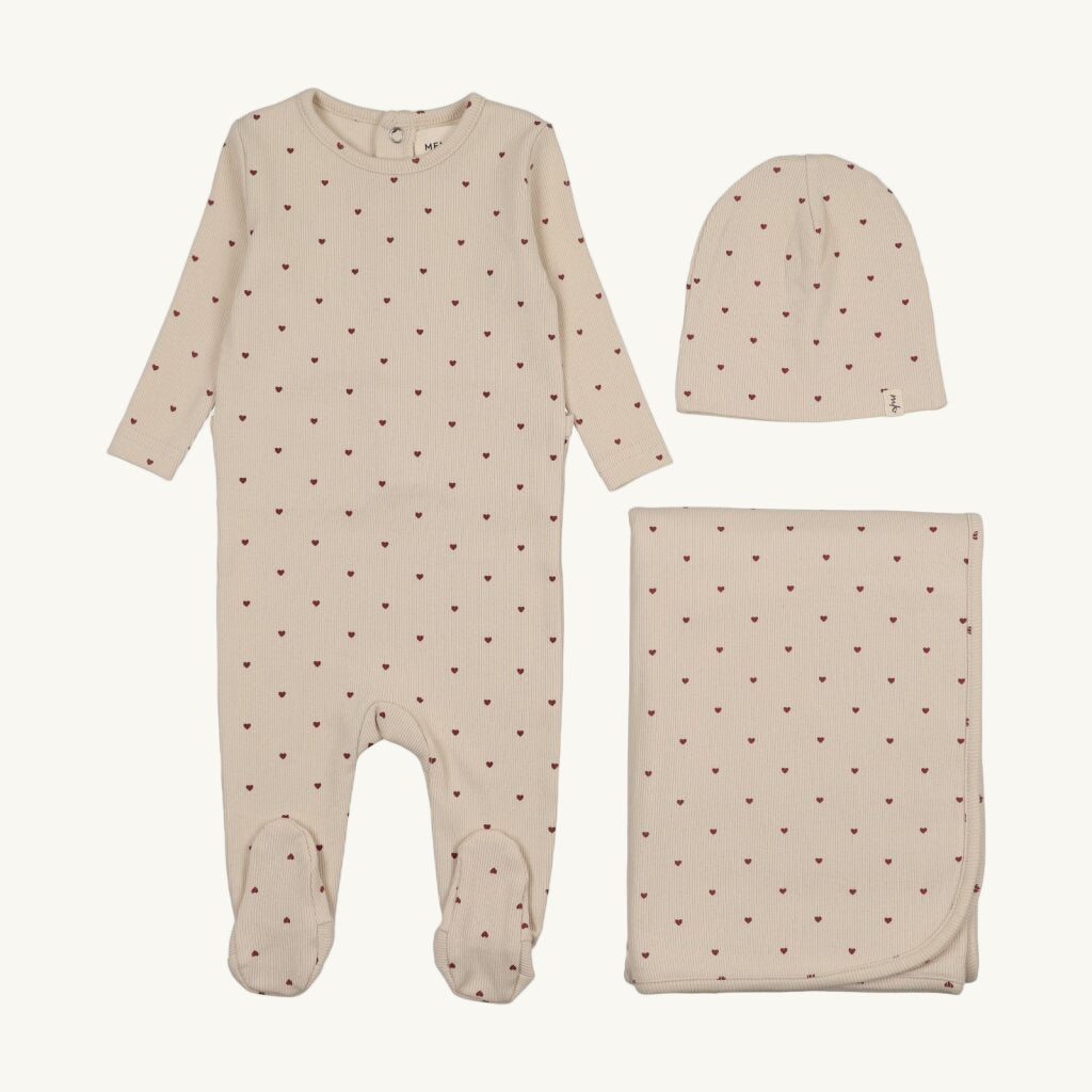 Heart Printed Layette Set