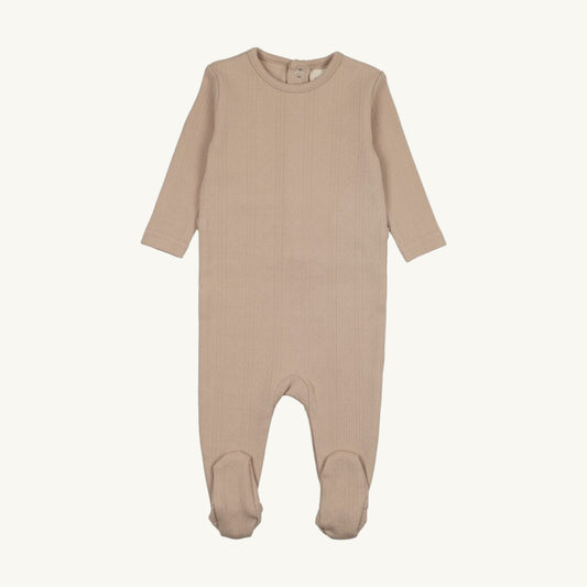 Pointelle Base Footie for Knits Beige