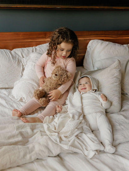 Whip Stitch Collection Ivory Footie Set