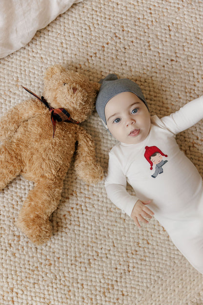 Autumn Kids Collection Ivory/Blue Footie Set