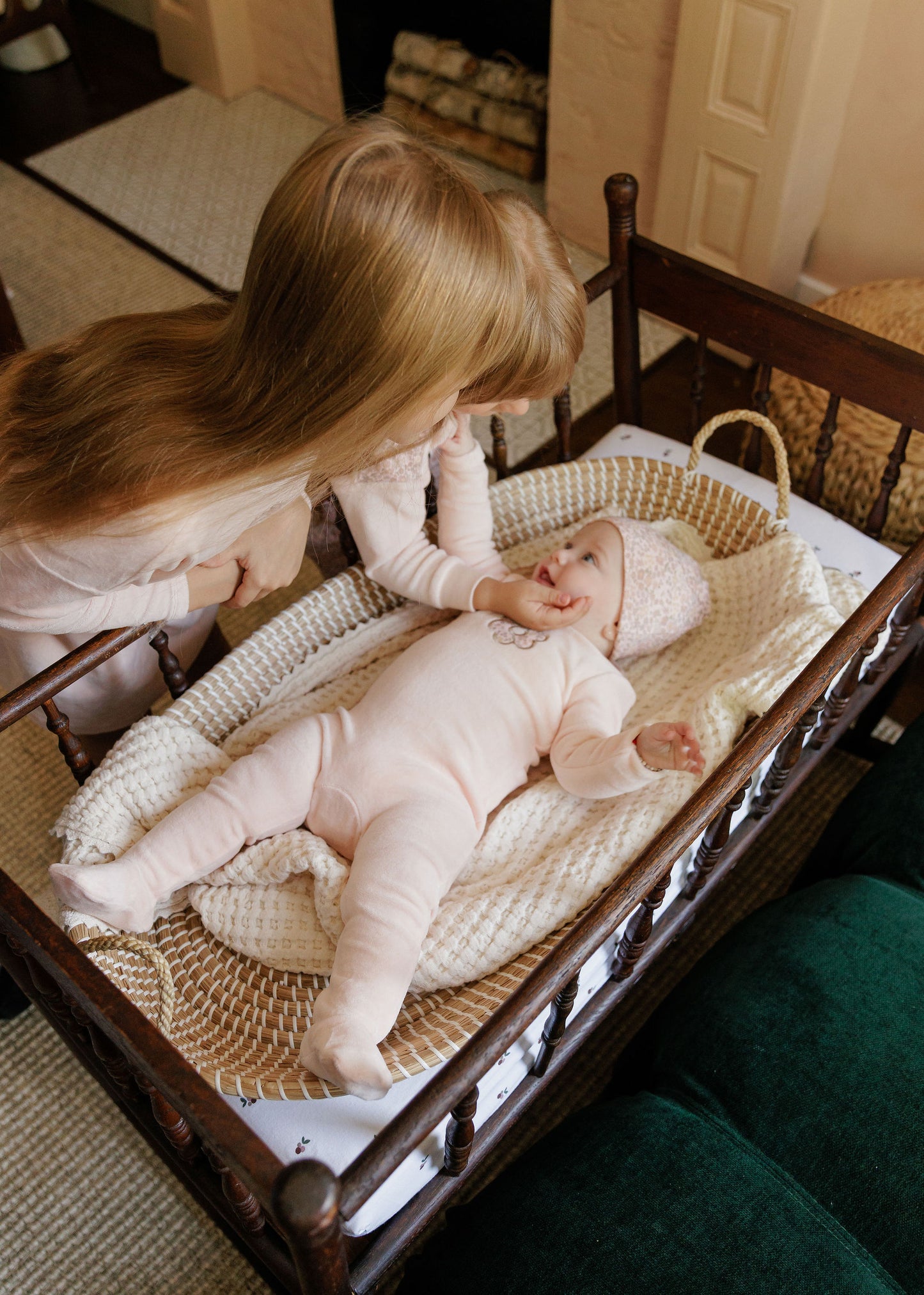 Velour Liberty  Pink Floral Footie Set