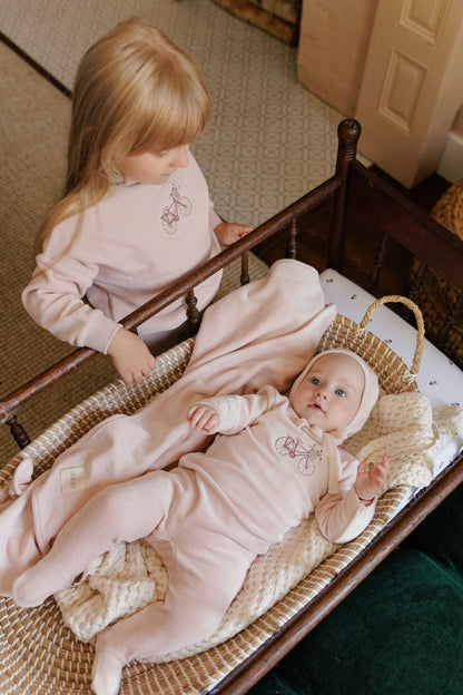 Velour Bicycle Collection Pink Layette Set
