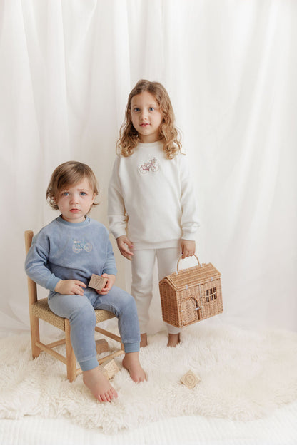 Velour Bicycle Collection Ivory/girl Two Piece