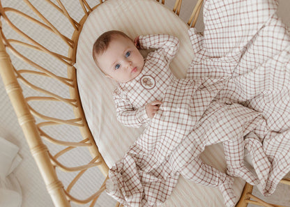 Plaid Sheep Collection Mauve Layette Set