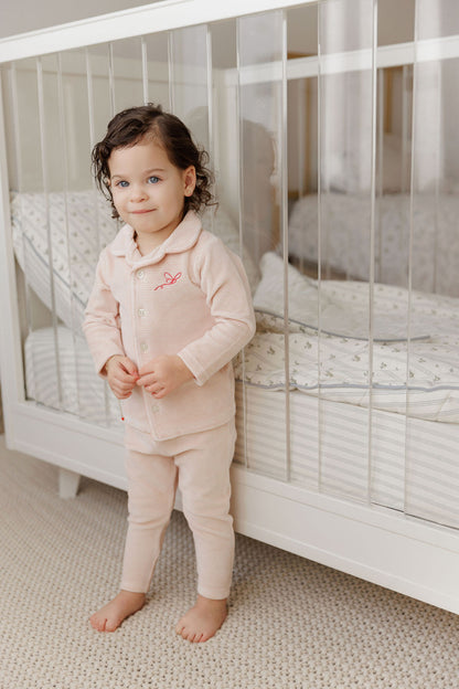 Velour Stripe Collection Light Pink Loungewear