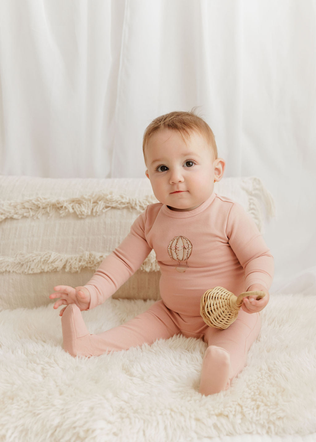 Hot Air Ballon Collection Pink Footie Set