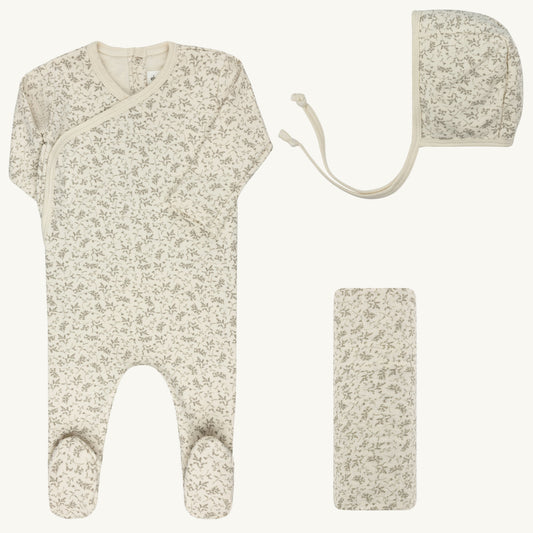 Vine Collection Ivory/Sage Layette Set