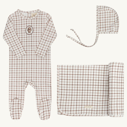 Plaid Sheep Collection Mauve Layette Set