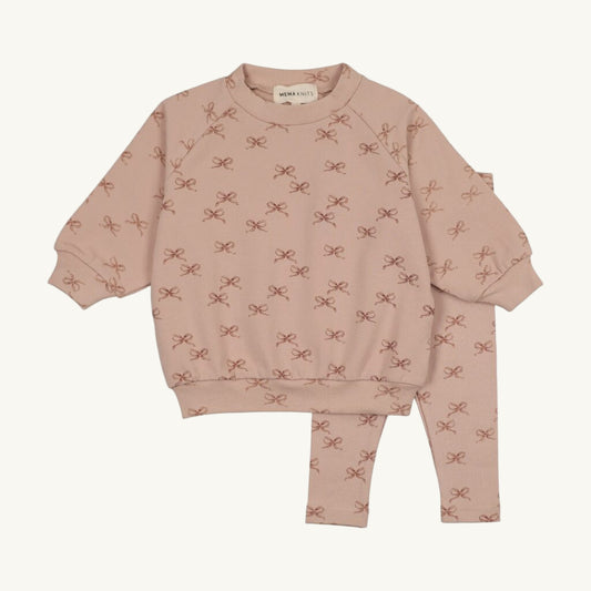 Bow Print Sweatshirt Set