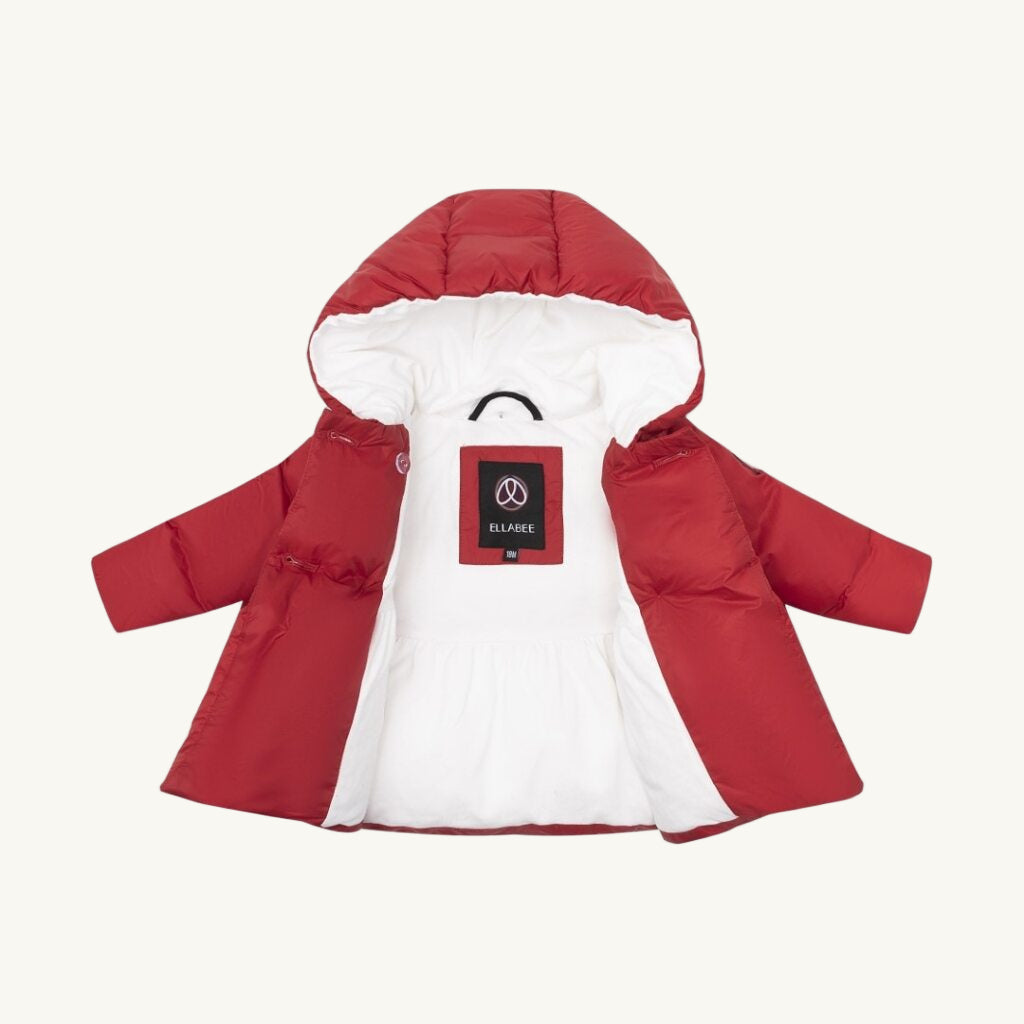 Flared Down Jacket Red