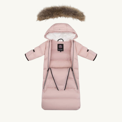 Down Fur Snowsuit Baby Pink