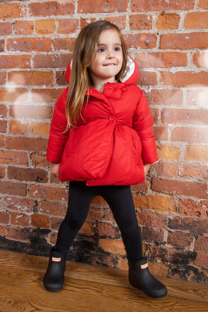 Flared Down Jacket Red