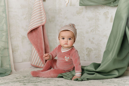 Striped Heart Footie