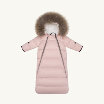Down Fur Snowsuit Baby Pink