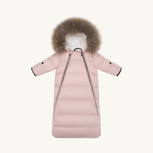 Down Fur Snowsuit Baby Pink