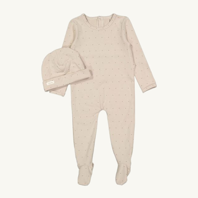 Sand Star Print Footie and Hat