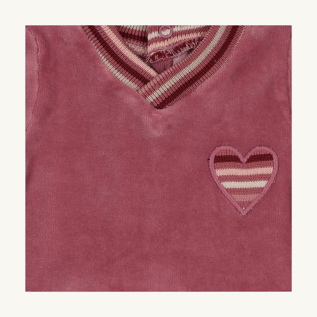 Striped Heart Footie
