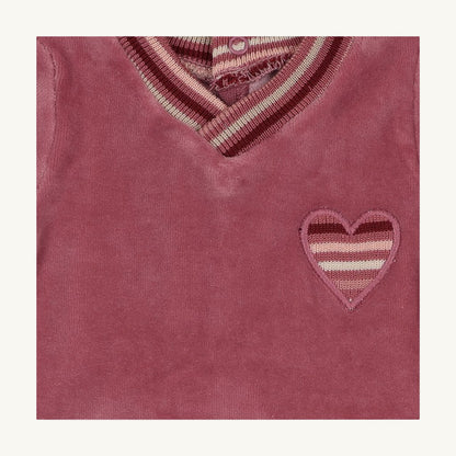Striped Heart Footie