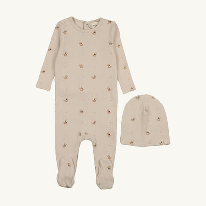 Teddy Bear Print Footie set