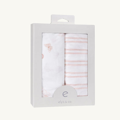 2 Pack Butterfly and Stripe Cotton Sheets