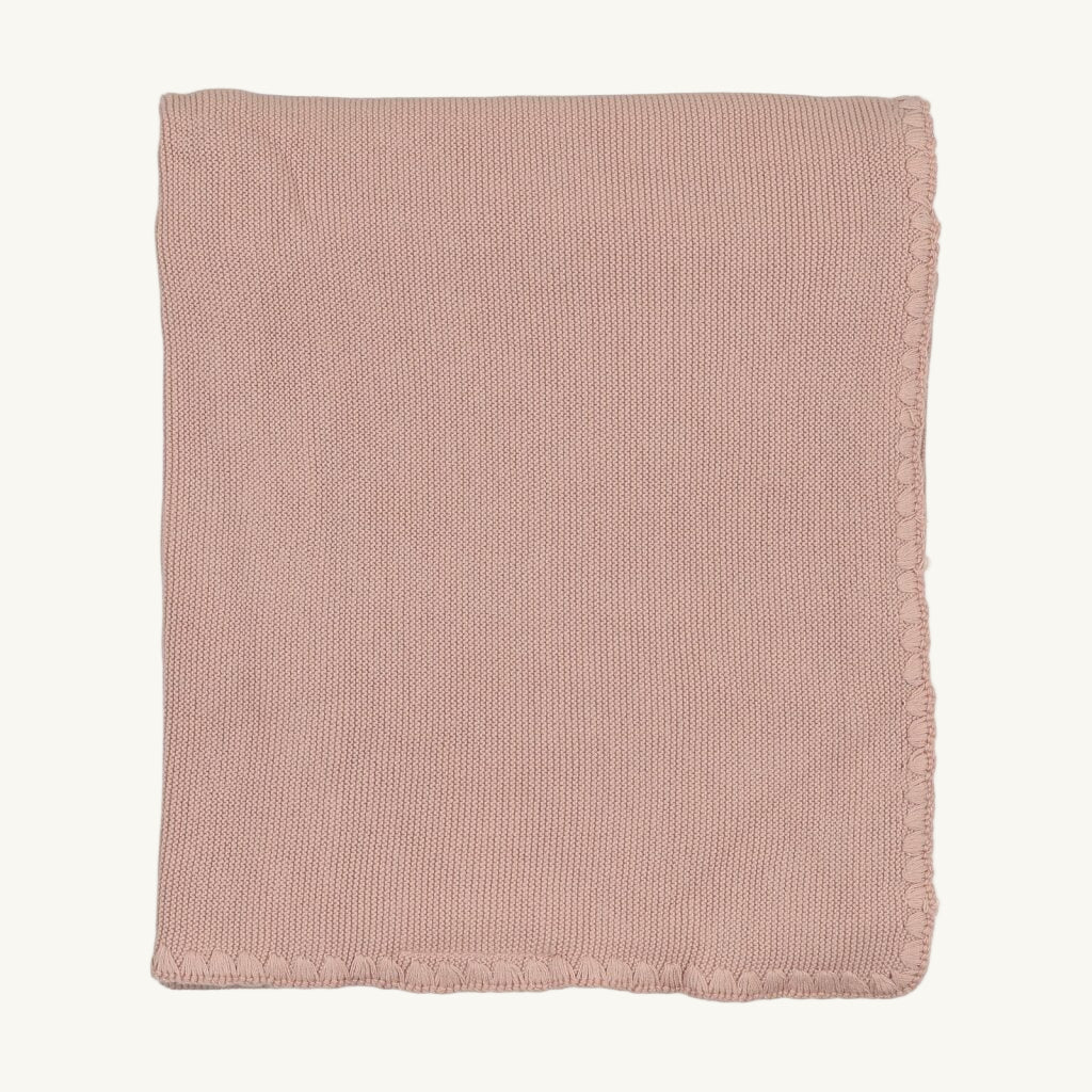 Embroidered edge knit Blanket