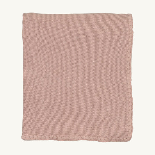Embroidered edge knit Blanket