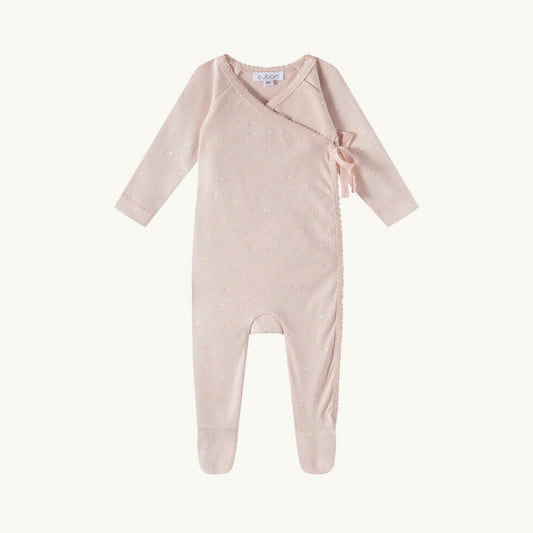 Pink All Over Dot Footie Set