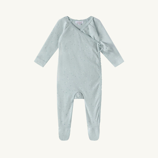 Blue All Over Dot Footie Set