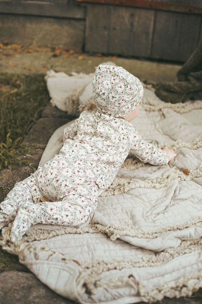 Circle Floral Footie and Hat