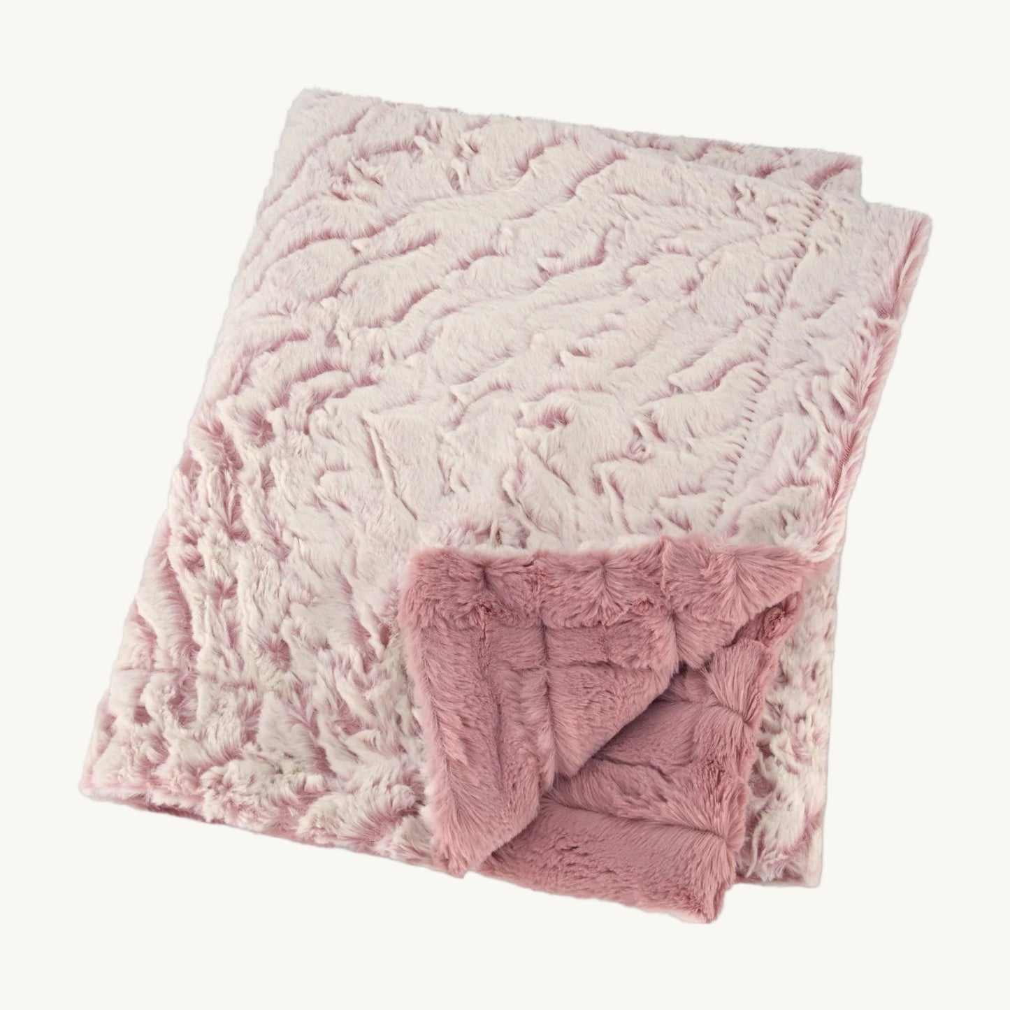 Blanket Fuzzy Evelyn Snowy Rose