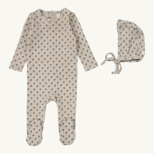 Ballard Print Footie Set Oat