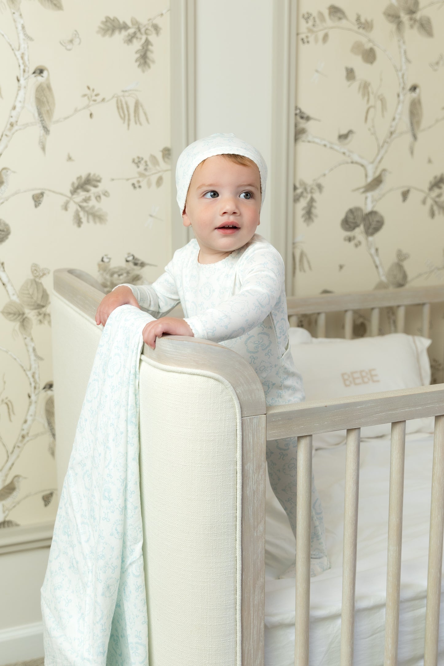 Babyland Toile Footie/Beanie-Ivory Boys