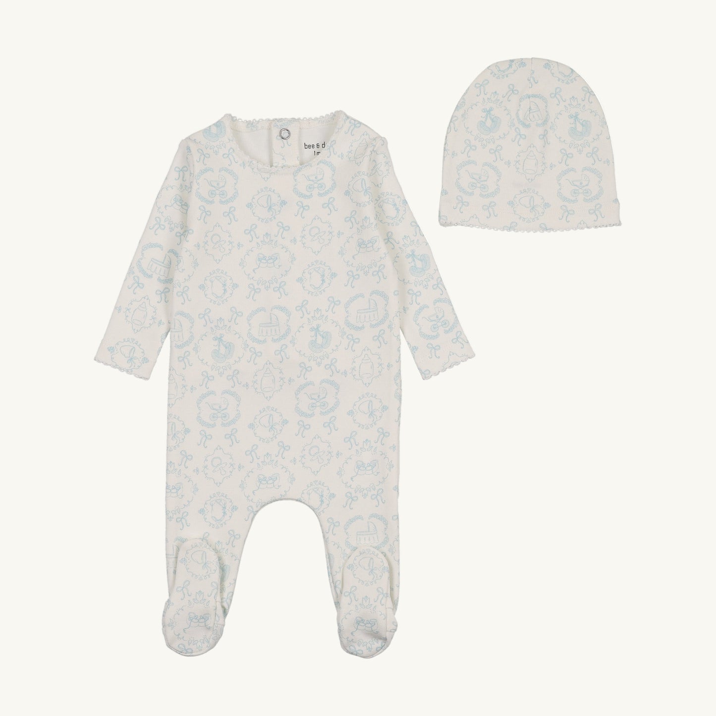 Babyland Toile Footie/Beanie-Ivory Boys