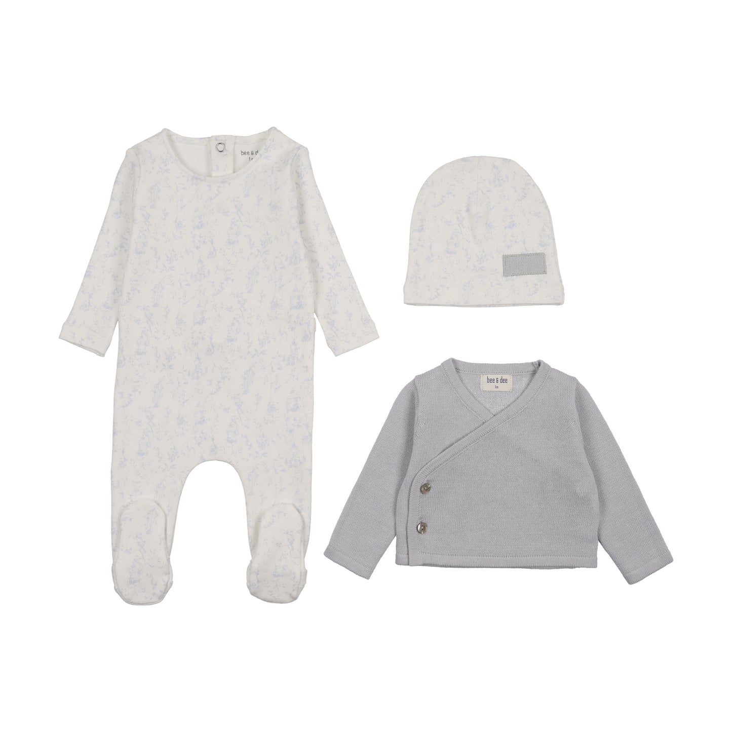 Footie with Cardigan Boutique Birdcage Toile