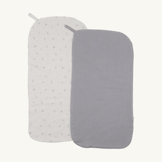 Burp Cloths-Dusty Blue