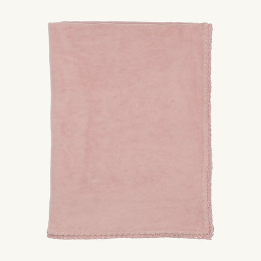 Crochette Velour Blanket-Champagne Pink