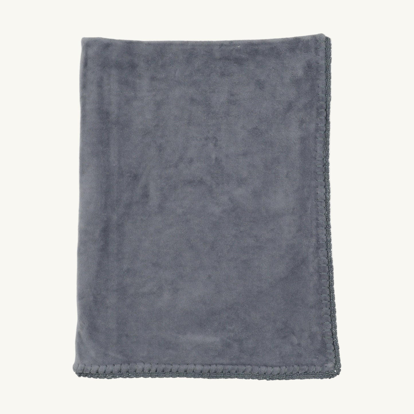 Crochette Velour Blanket-Hydrangea Blue