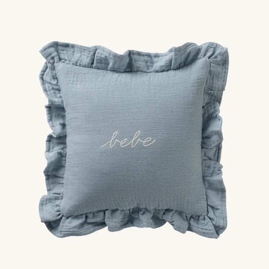 Blue Gauze Bebe Ruffle Pillowcase