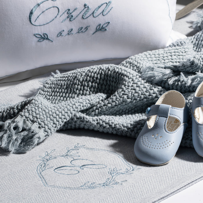 Waffle Muslin Blue Baby Blanket
