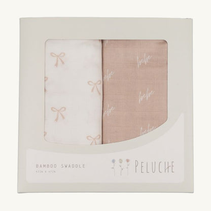 Bebe Bow 2 Pack Swaddle-Pink