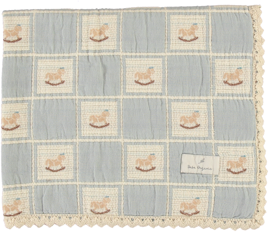Rocking Horse Blanket Blue Patchwork