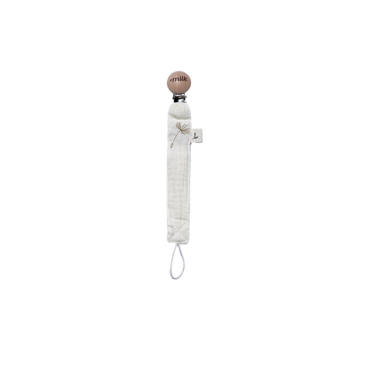 Muslin Paci Clips Wildflower Ivory